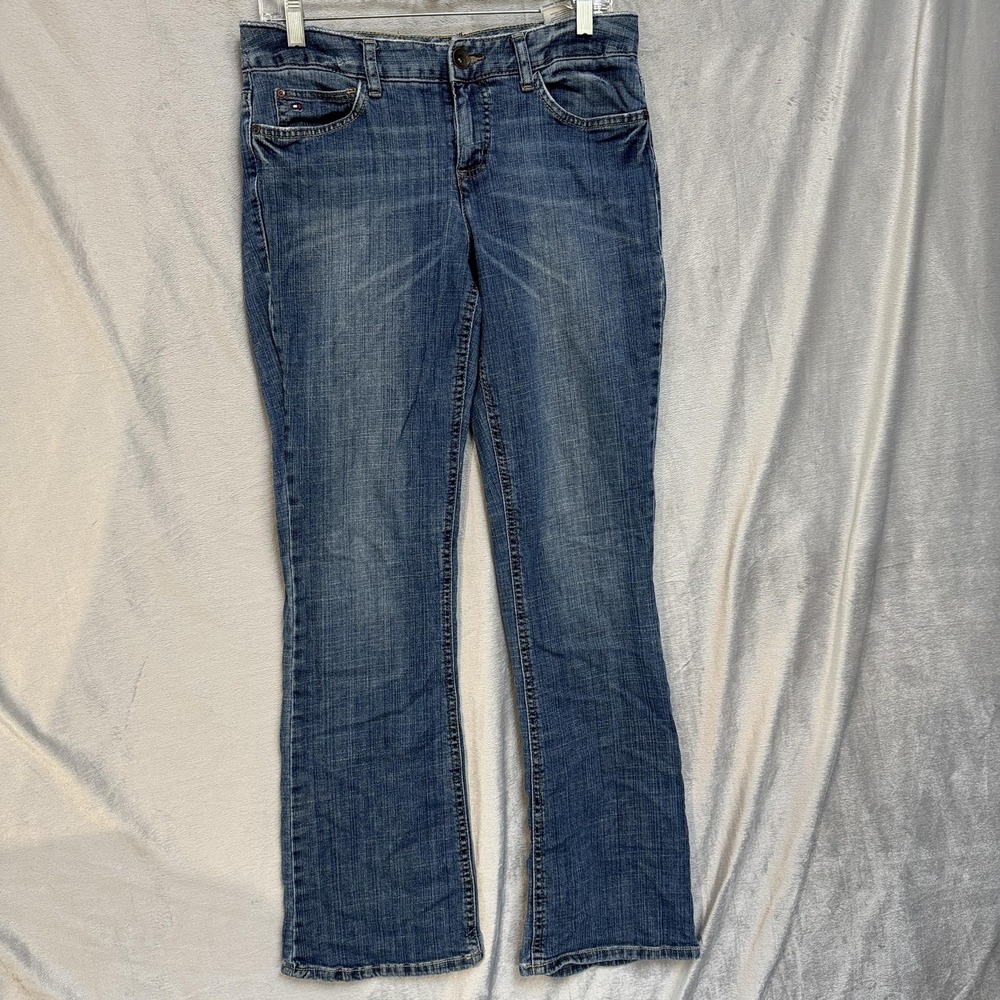 Tommy Hilfiger Jeans Womens Medium Blue Stretch Bootcut Mid Rise Denim Pants